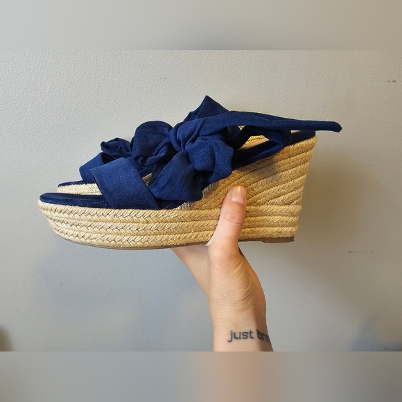 Espadrilles Ankle Tie Lace Up Platform Wedges (8.5) - Picture 5 of 9